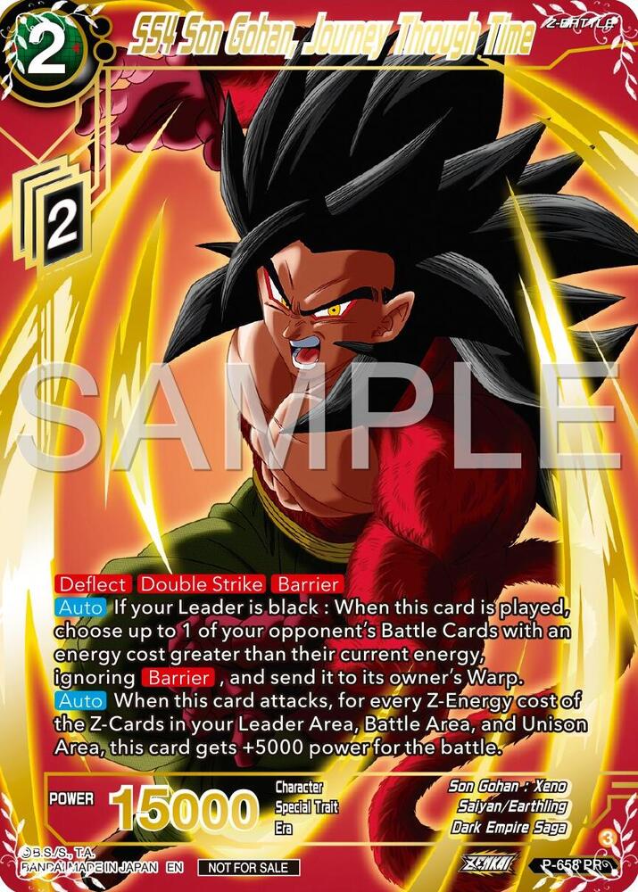 SS4 Son Gohan, Journey Through Time (Gold Stamped) P-658 card from Promotion Cards