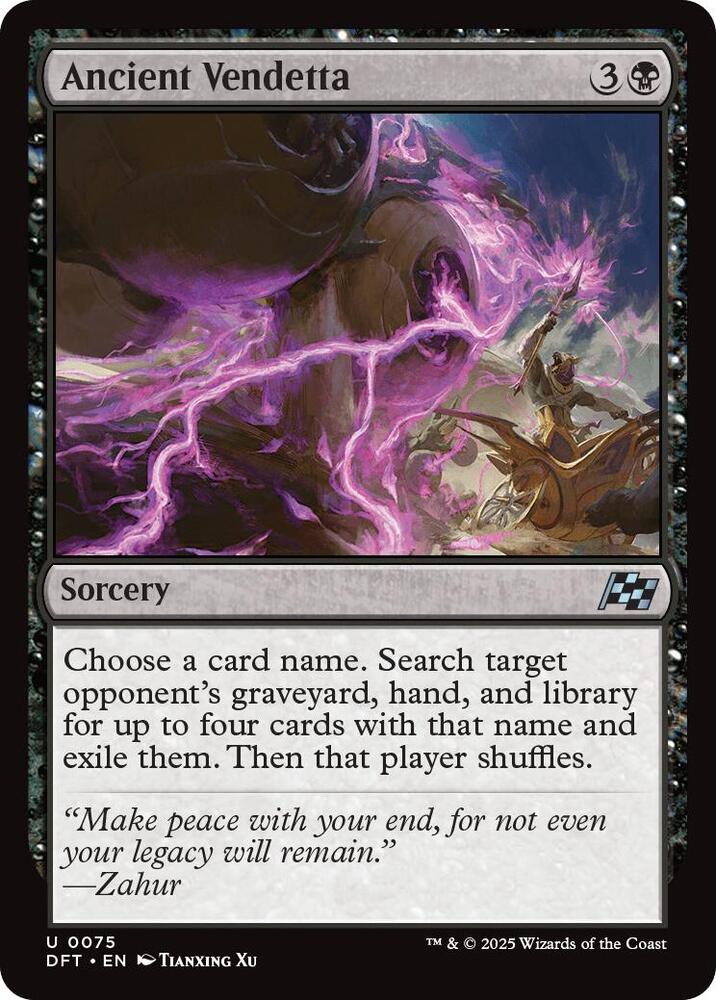 Ancient Vendetta 75 card from Aetherdrift