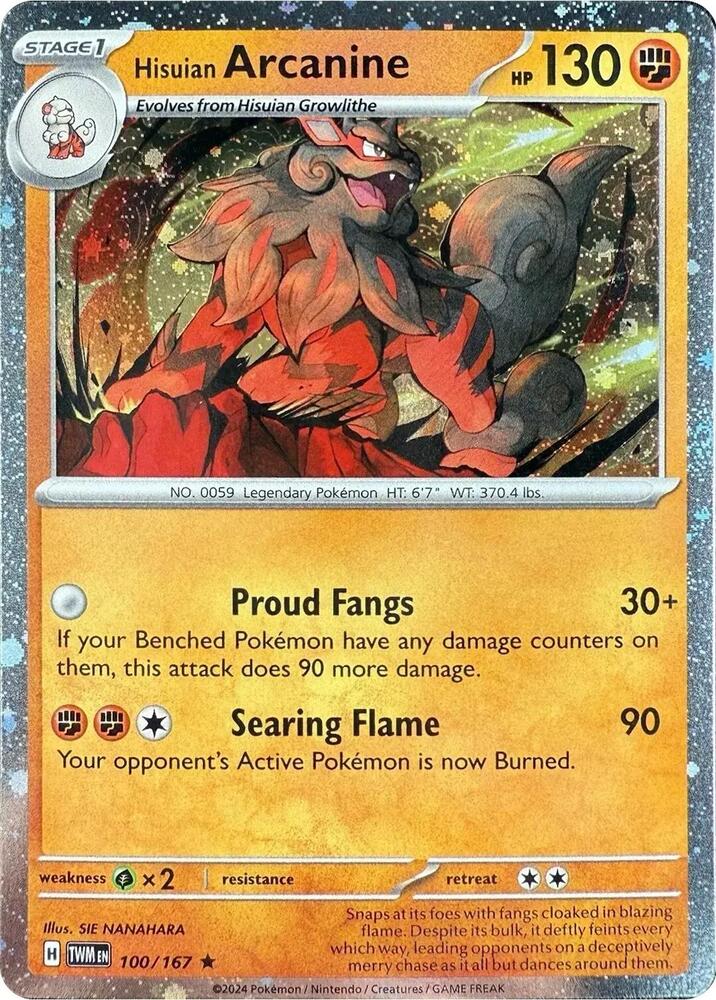 Hisuian Arcanine (Cosmos Holo) 100/167 card from Blister Exclusives