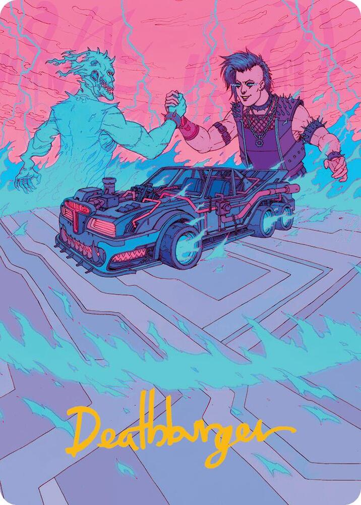 Demonic Junker Art Card (Gold-Stamped Signature) 40 card from Art Series: Aetherdrift