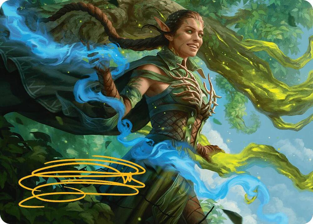 Nissa, Worldsoul Speaker Art Card (Gold-Stamped Signature) 31 card from Art Series: Aetherdrift