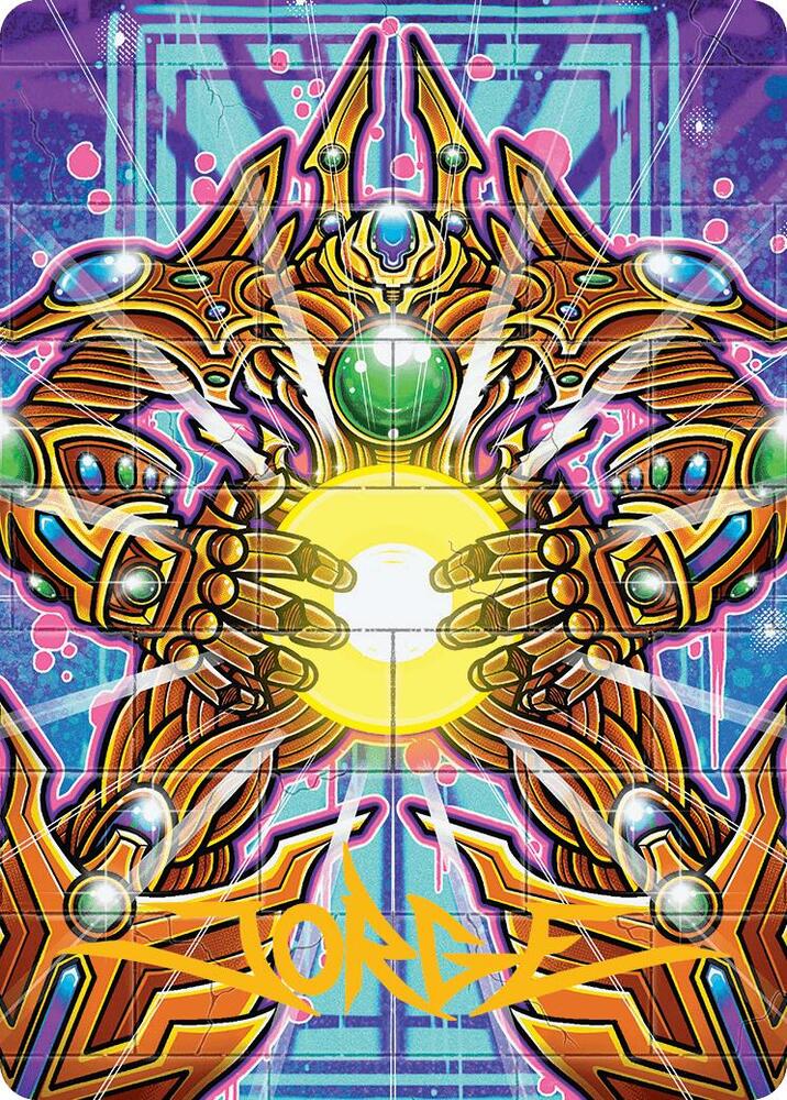 Brightglass Gearhulk Art Card (Gold-Stamped Signature) 53 card from Art Series: Aetherdrift