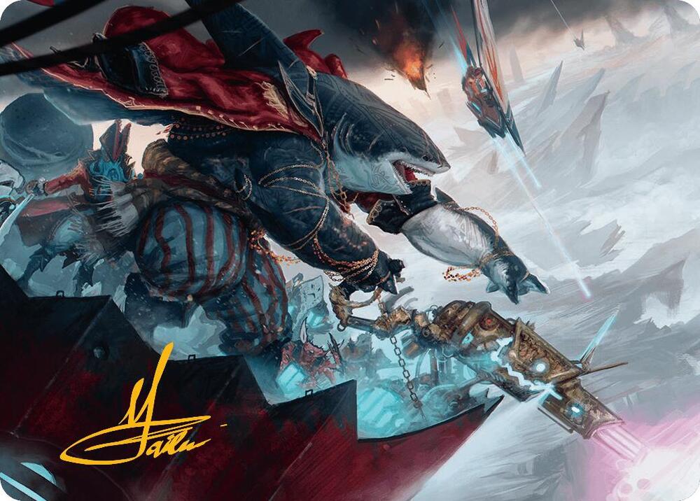 Captain Howler, Sea Scourge Art Card (16/54) (Gold-Stamped Signature) card from Art Series: Aetherdrift
