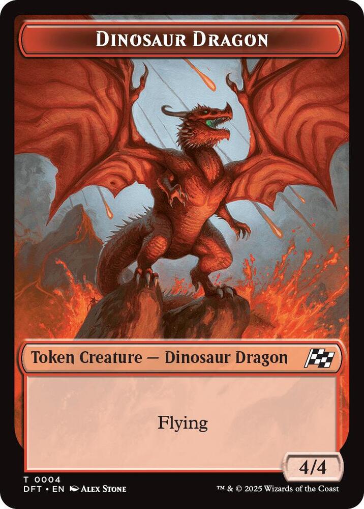 Dinosaur Dragon // Treasure Double-Sided Token 4 // 11 card from Aetherdrift