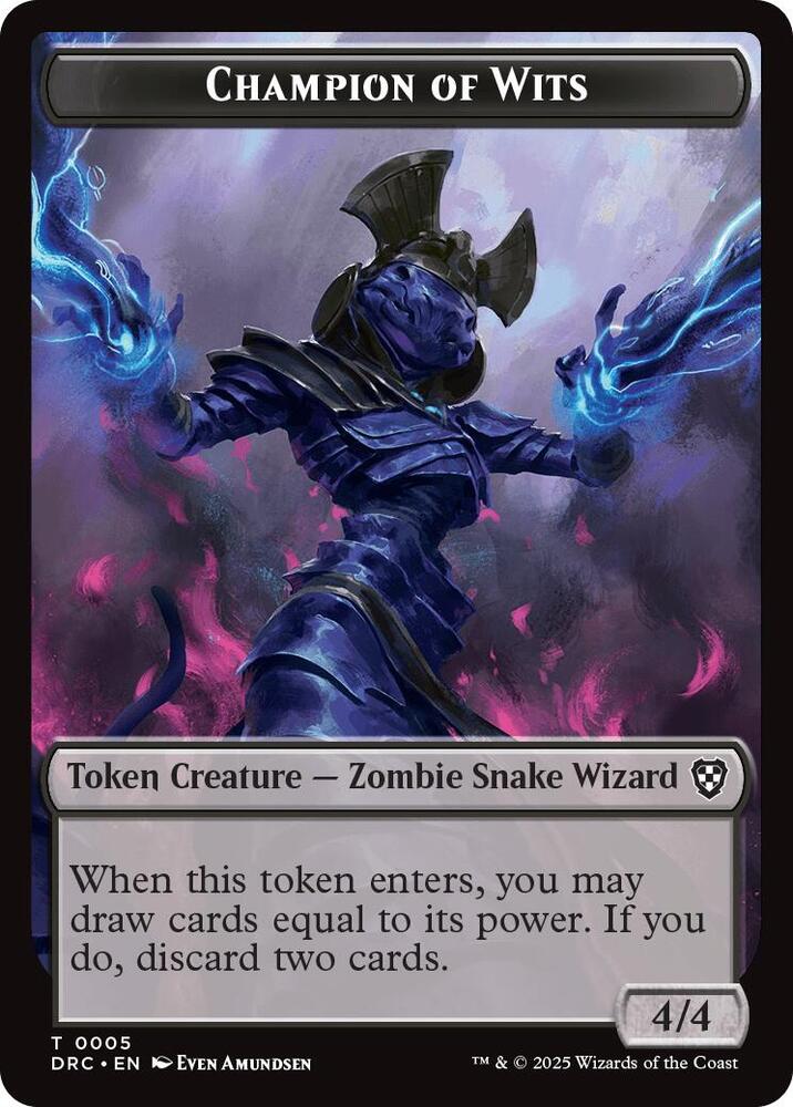 Champion of Wits // Zombie Double-Sided Token 5 // 3 card from Commander: Aetherdrift