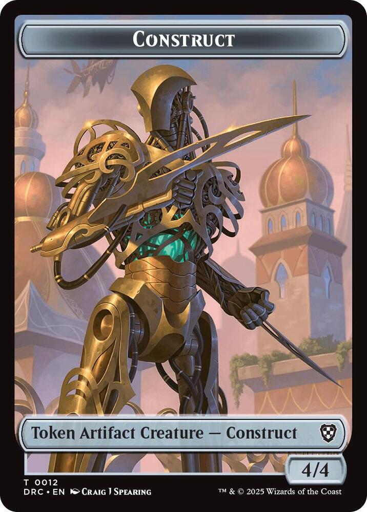 Construct // Golem Double-Sided Token 12 // 13 card from Commander: Aetherdrift