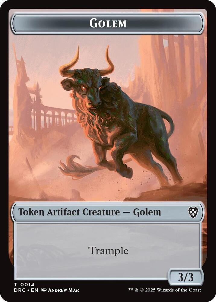 Golem (0014) // Golem Double-Sided Token 14 // 15 card from Commander: Aetherdrift