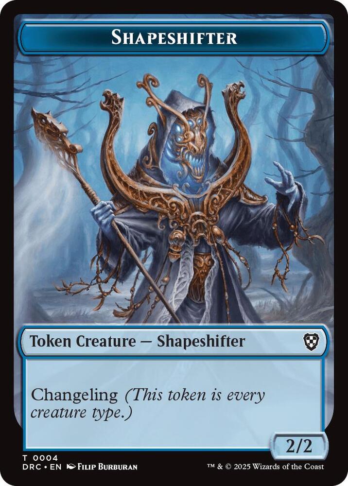 Shapeshifter // Zombie Double-Sided Token 4 // 3 card from Commander: Aetherdrift