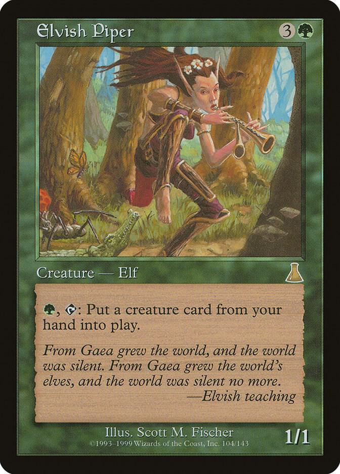 Elvish Piper 104 card from Urza's Destiny