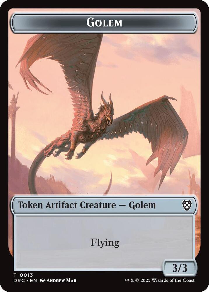 Golem (0013) // Nalaar Aetherjet Double-Sided Token 13 // 16 card from Commander: Aetherdrift