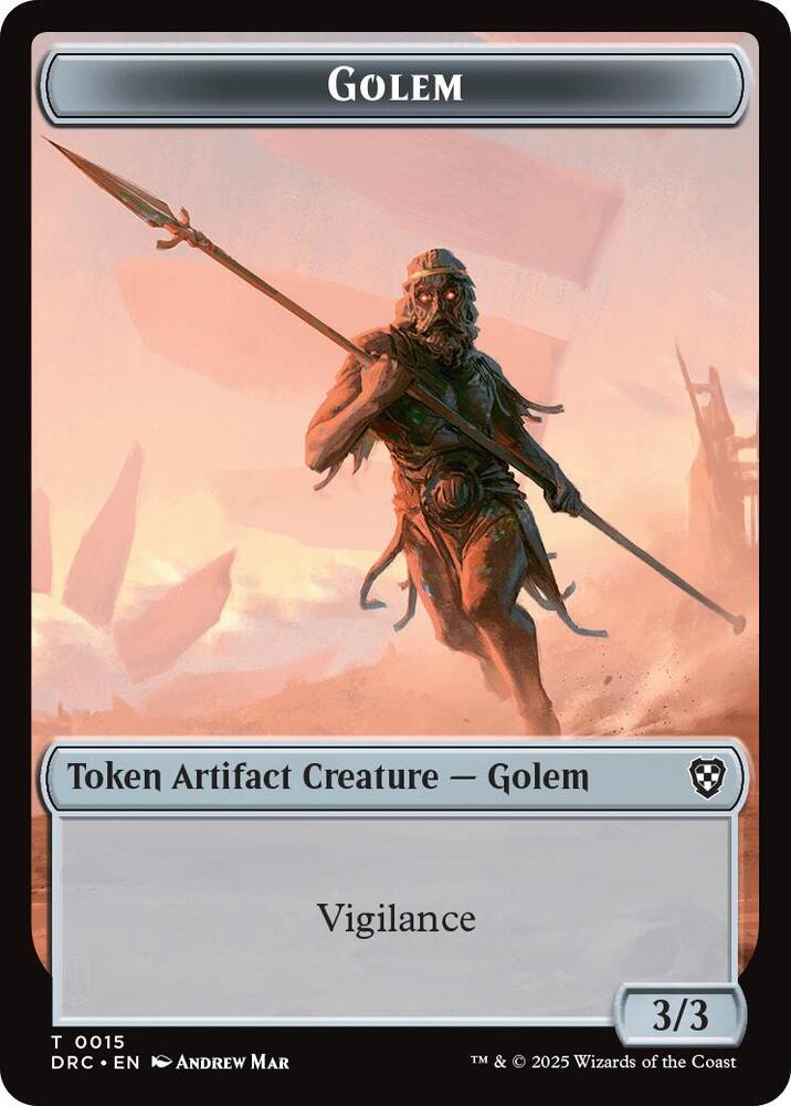 Golem (0015) // Thopter Double-Sided Token 15 // 9 card from Commander: Aetherdrift