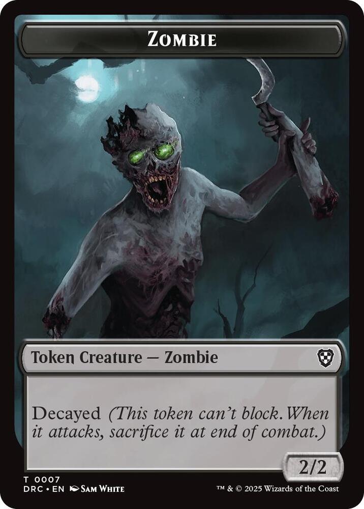 Zombie (0007) // Zombie Double-Sided Token 7 // 3 card from Commander: Aetherdrift