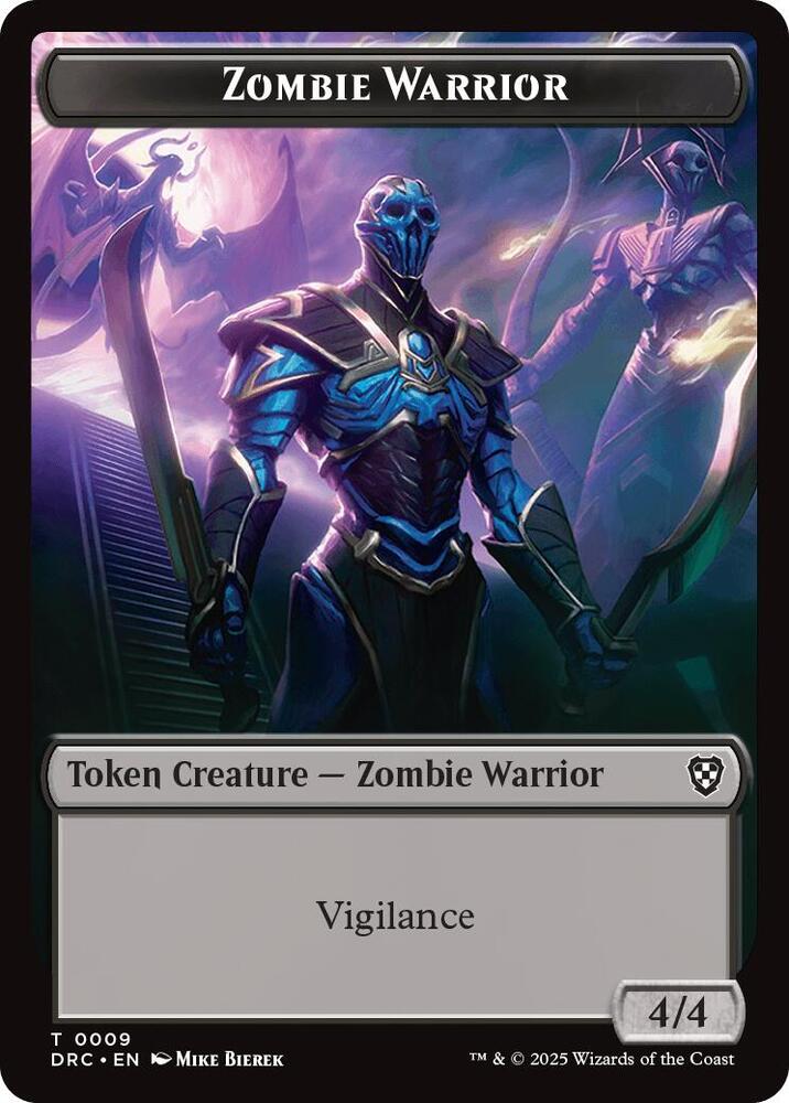 Zombie Warrior // Zombie Double-Sided Token 9 // 3 card from Commander: Aetherdrift