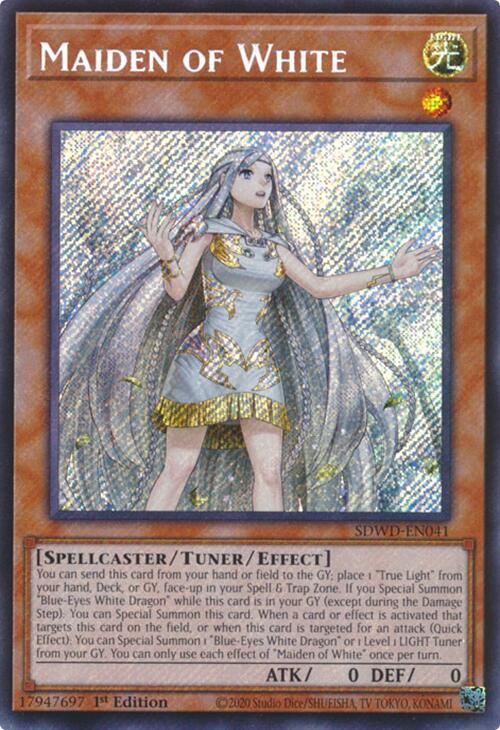 Maiden of White (Secret Rare) SDWD-EN041 card from Structure Deck: Blue-Eyes White Destiny