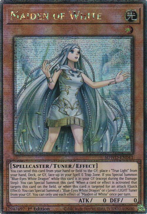 Maiden of White (Quarter Century Secret Rare) SDWD-EN041 card from Structure Deck: Blue-Eyes White Destiny