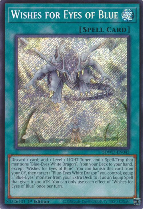 Wishes for Eyes of Blue (Secret Rare) SDWD-EN042 card from Structure Deck: Blue-Eyes White Destiny