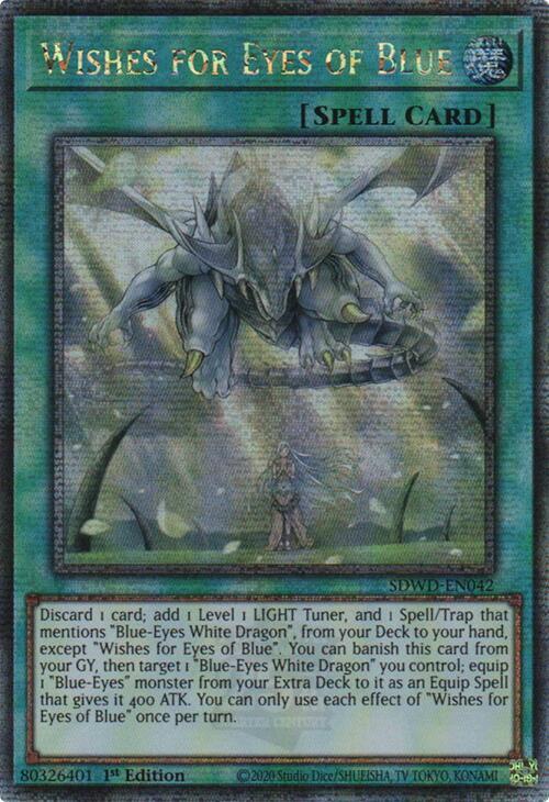 Wishes for Eyes of Blue (Quarter Century Secret Rare) SDWD-EN042 card from Structure Deck: Blue-Eyes White Destiny