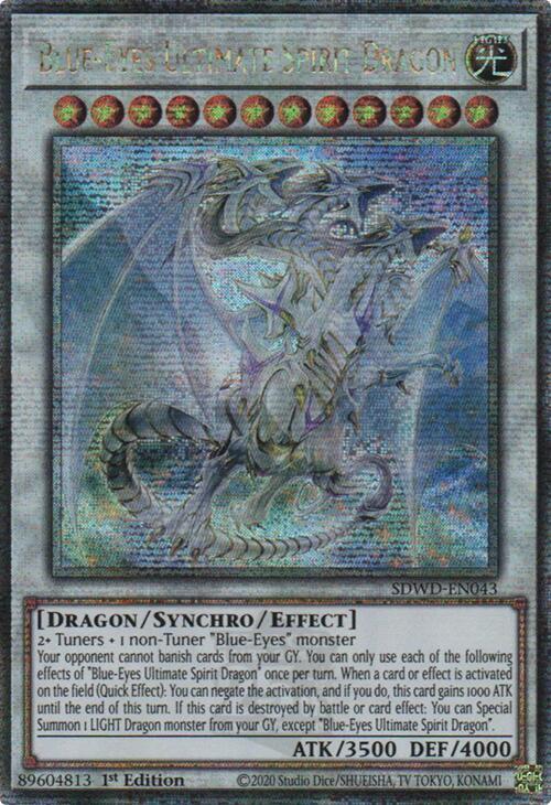 Blue-Eyes Ultimate Spirit Dragon (Quarter Century Secret Rare) SDWD-EN043 card from Structure Deck: Blue-Eyes White Destiny