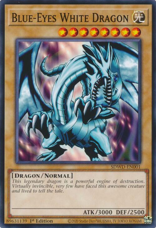 Blue-Eyes White Dragon SDWD-EN001 card from Structure Deck: Blue-Eyes White Destiny