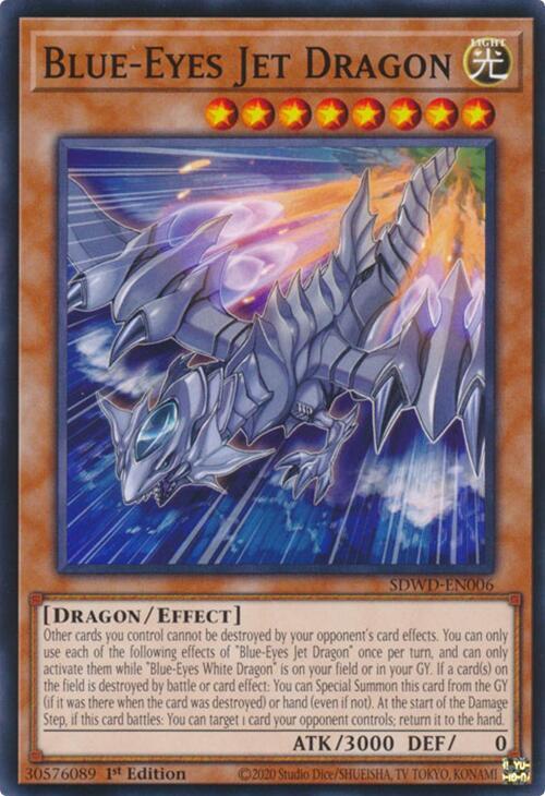 Blue-Eyes Jet Dragon SDWD-EN006 card from Structure Deck: Blue-Eyes White Destiny