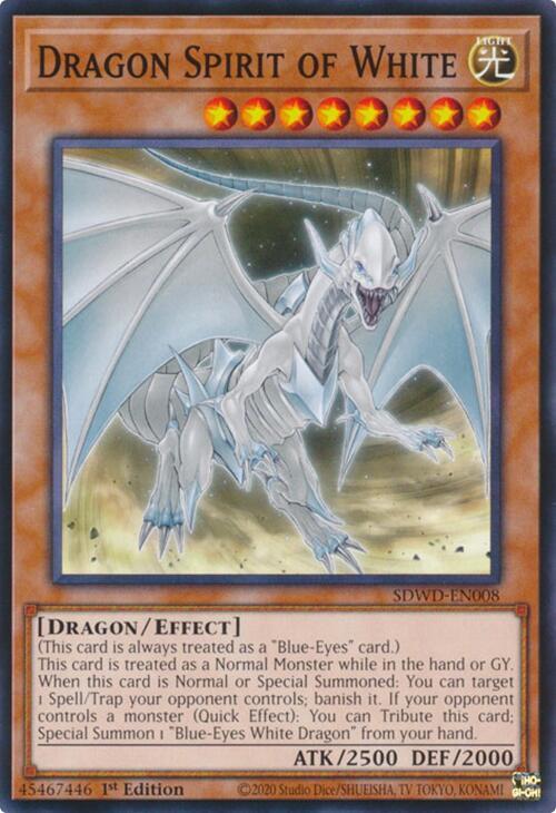 Dragon Spirit of White SDWD-EN008 card from Structure Deck: Blue-Eyes White Destiny