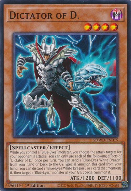 Dictator of D. SDWD-EN015 card from Structure Deck: Blue-Eyes White Destiny