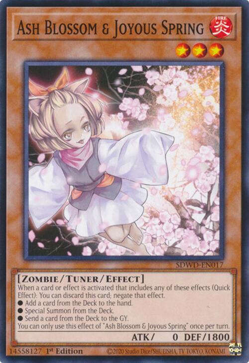 Ash Blossom & Joyous Spring SDWD-EN017 card from Structure Deck: Blue-Eyes White Destiny