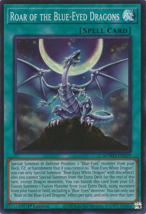Roar of the Blue-Eyed Dragons SDWD-EN019 card from Structure Deck: Blue-Eyes White Destiny