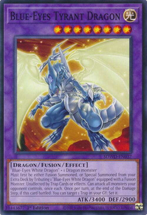 Blue-Eyes Tyrant Dragon SDWD-EN037 card from Structure Deck: Blue-Eyes White Destiny