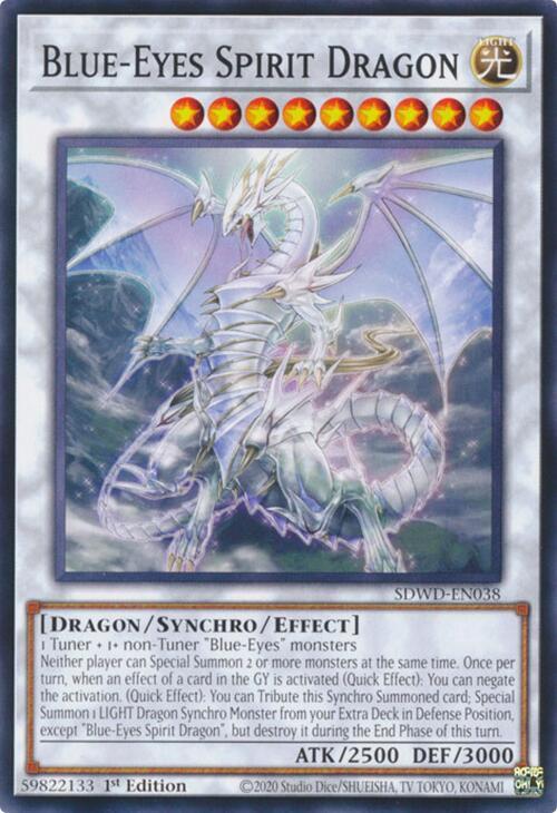 Blue-Eyes Spirit Dragon SDWD-EN038 card from Structure Deck: Blue-Eyes White Destiny