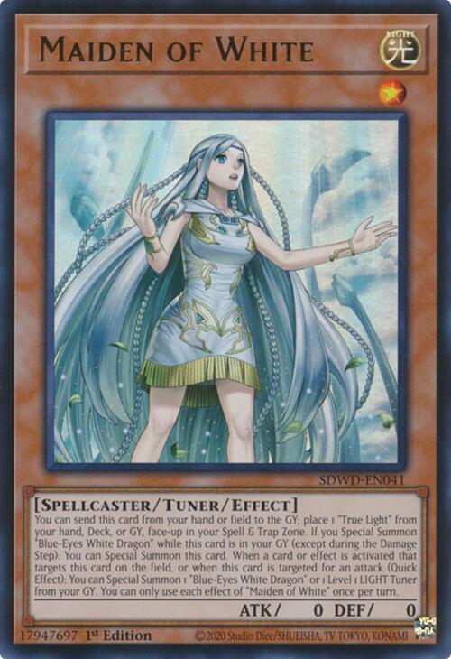 Maiden of White SDWD-EN041 card from Structure Deck: Blue-Eyes White Destiny