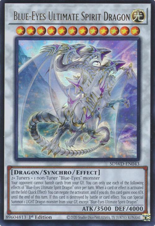 Blue-Eyes Ultimate Spirit Dragon SDWD-EN043 card from Structure Deck: Blue-Eyes White Destiny