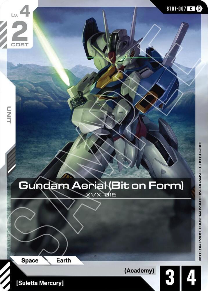 Gundam Aerial (Bit on Form) ST01-007 card from Edition Beta