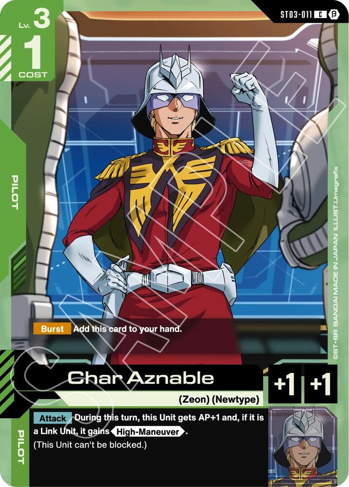 Char Aznable ST03-011 card from Edition Beta