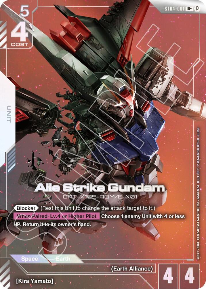 Aile Strike Gundam (LR+) ST04-001 card from Edition Beta