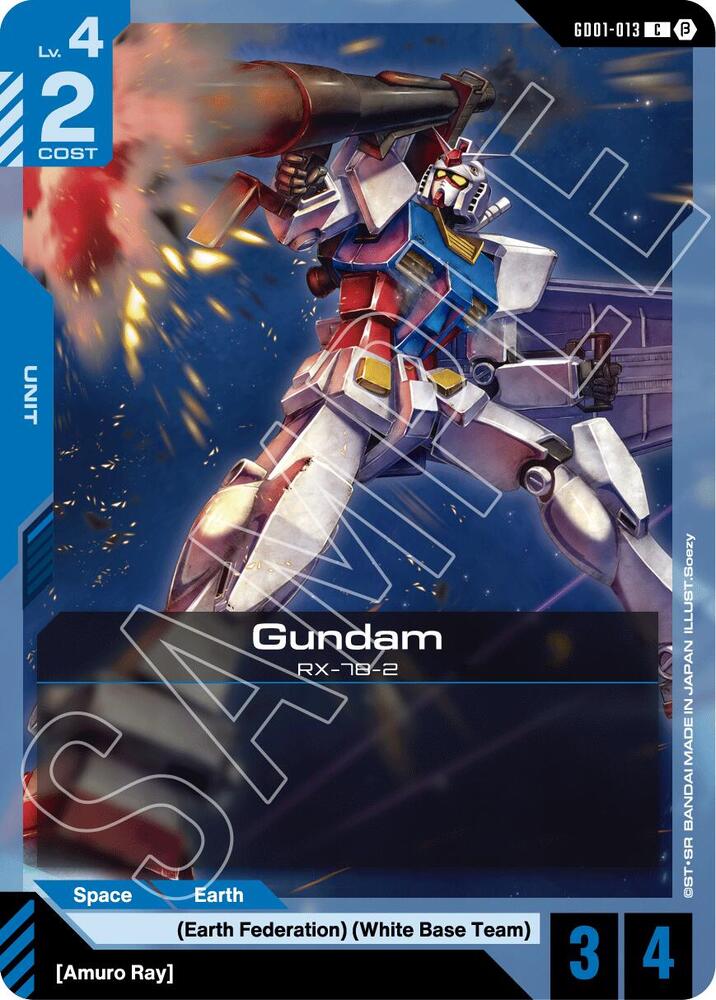 Gundam GD01-013 card from Edition Beta