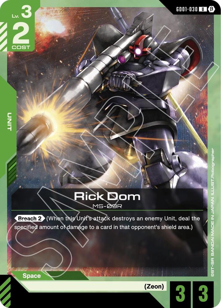 Rick Dom GD01-030 card from Edition Beta