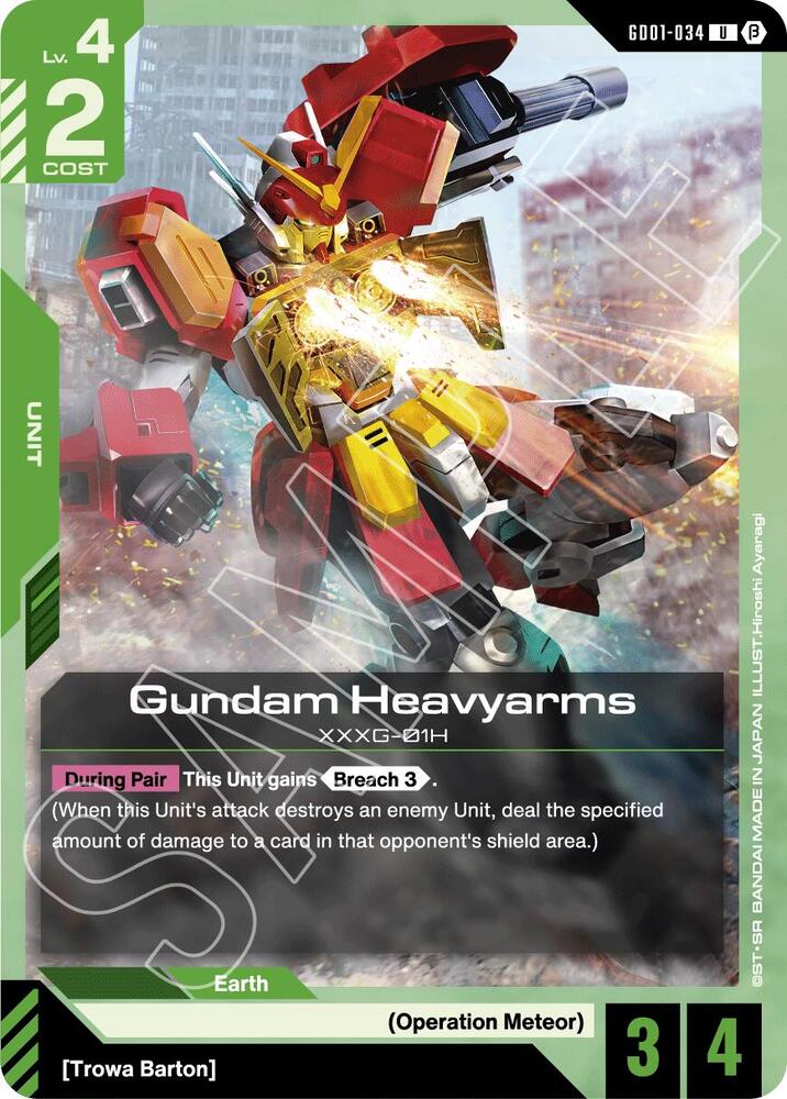 Gundam Heavyarms GD01-034 card from Edition Beta