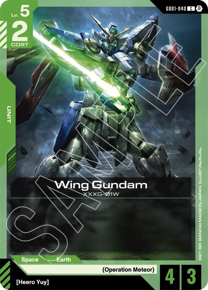Wing Gundam GD01-040 card from Edition Beta