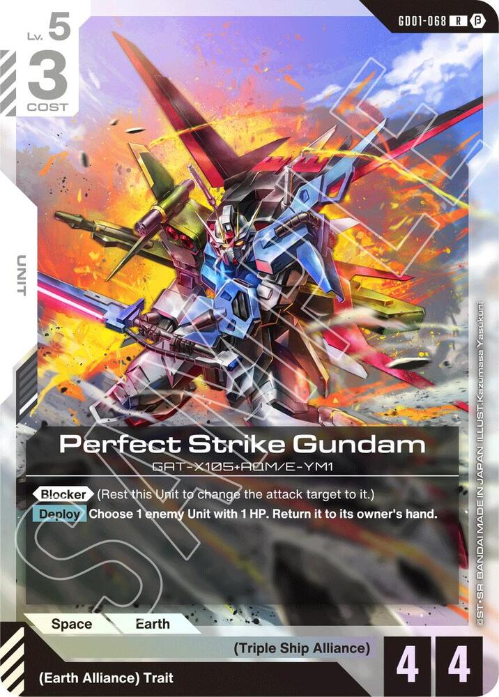 Perfect Strike Gundam GD01-068 card from Edition Beta