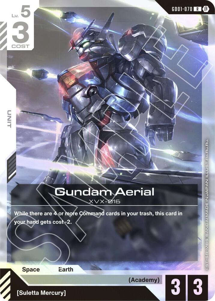 Gundam Aerial GD01-070 card from Edition Beta