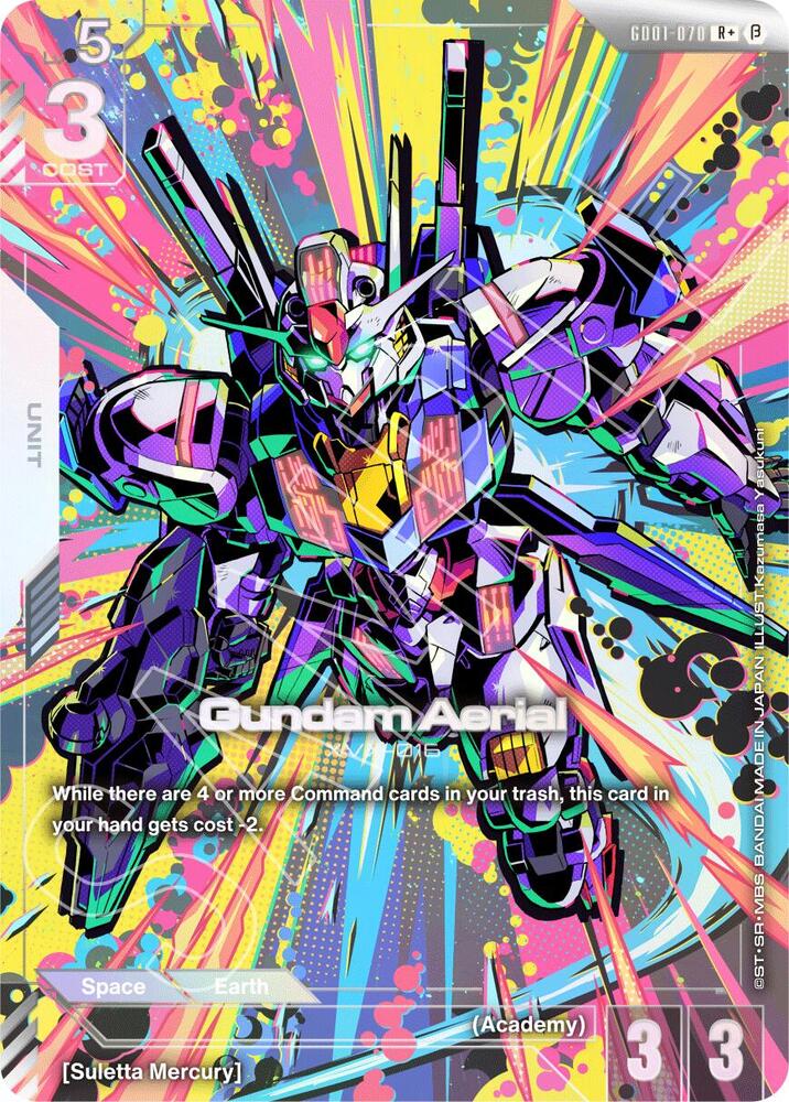 Gundam Aerial (R+) GD01-070 card from Edition Beta