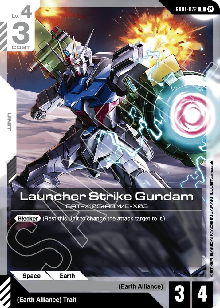 Launcher Strike Gundam GD01-072 card from Edition Beta