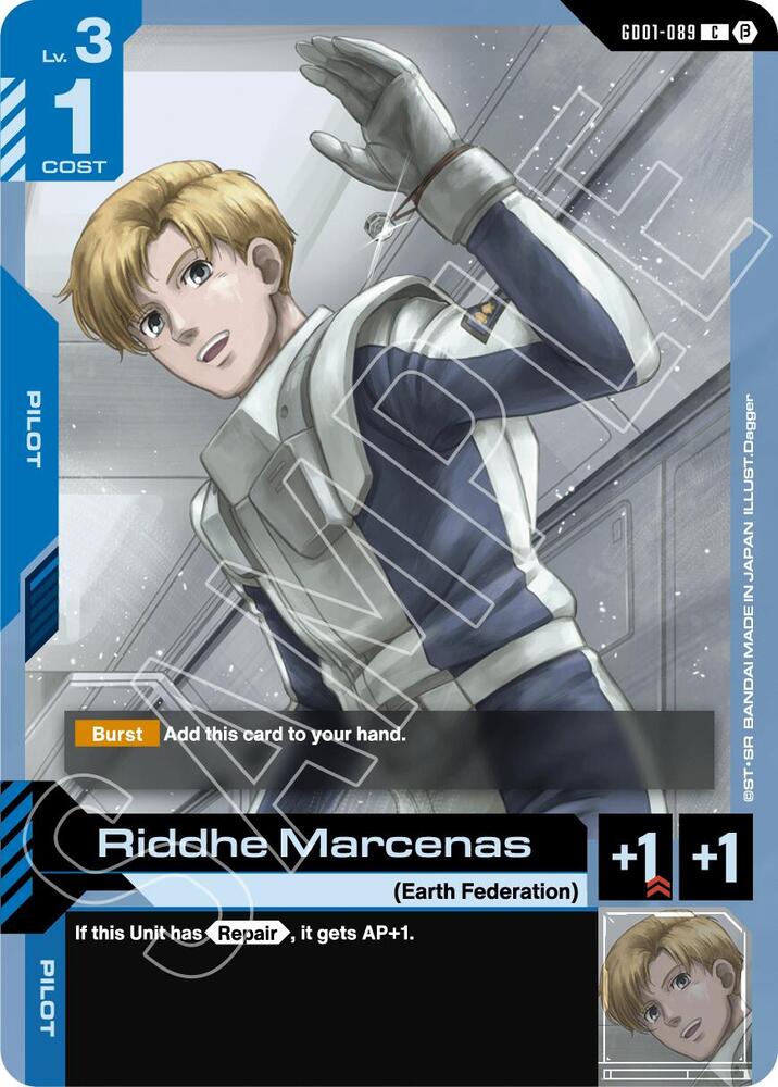 Riddhe Marcenas GD01-089 card from Edition Beta