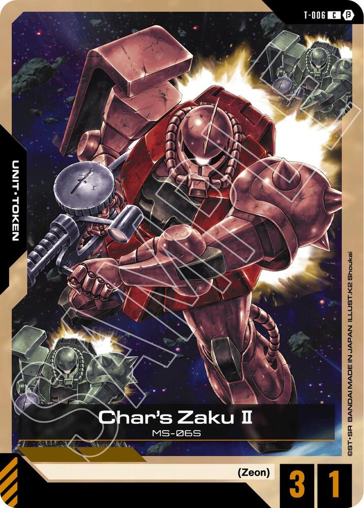 Char's Zaku II (Token) T-006 card from Edition Beta