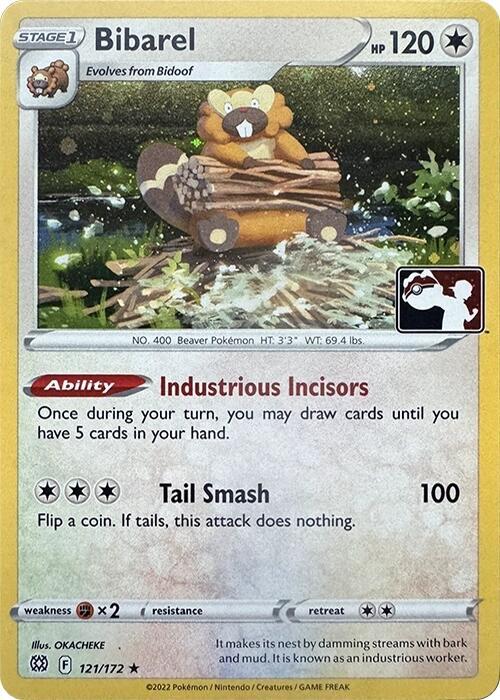 Bibarel (Cosmos Holo) 121/172 card from Prize Pack Series Cards