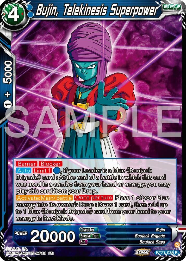Bujin, Telekinesis Superpower BT27-036 card from History of Z