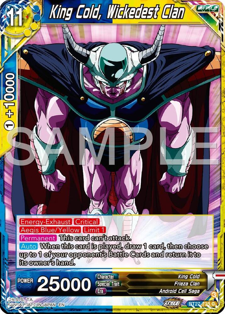 King Cold, Wickedest Clan BT27-135 card from History of Z