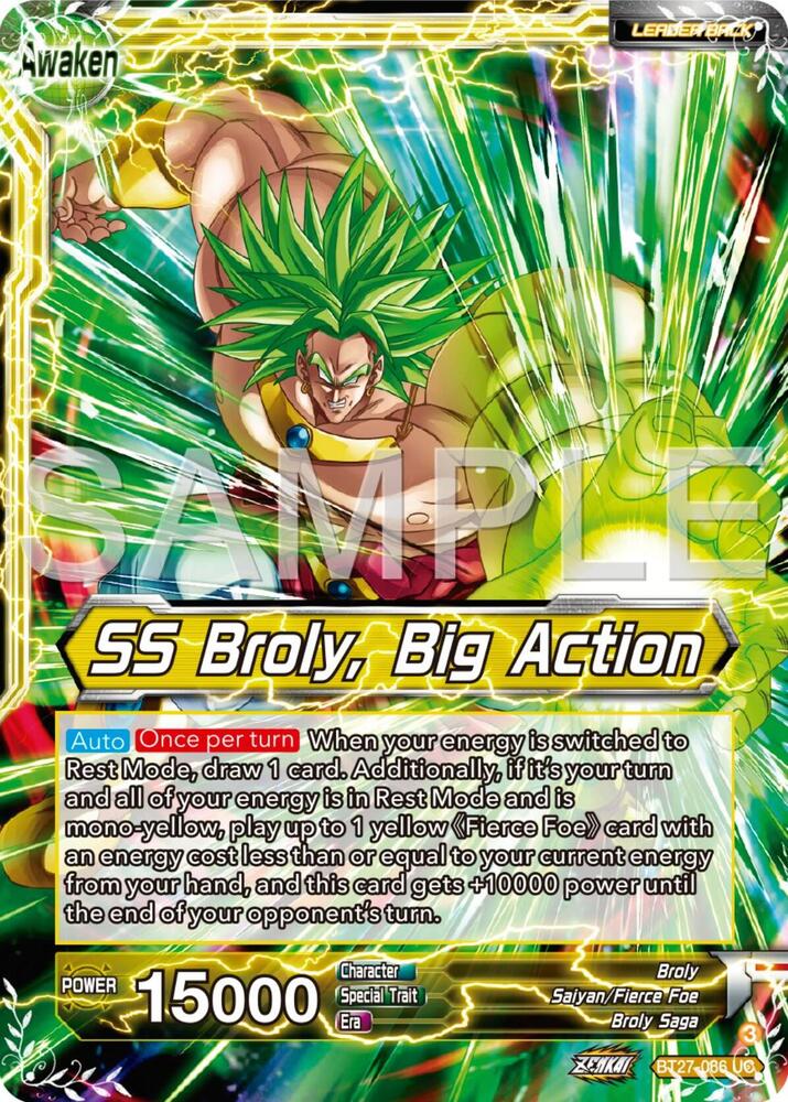 Broly // SS Broly, Big Action BT27-066 card from History of Z