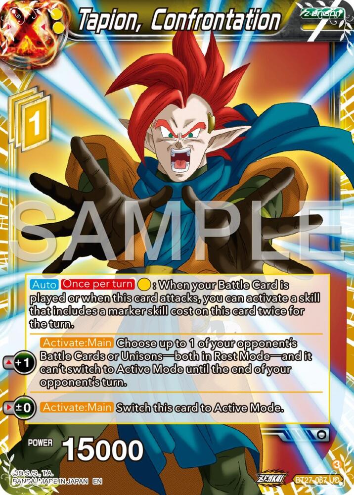 Tapion, Confrontation BT27-067 card from History of Z